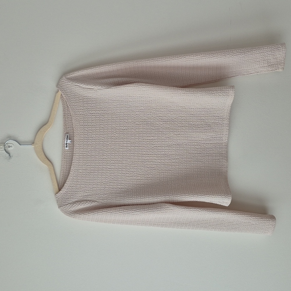 Reformation Cream Textured Knit Top